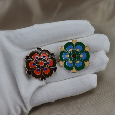 Enamel Oil Dropping Brooch | Yaxa sancaqları