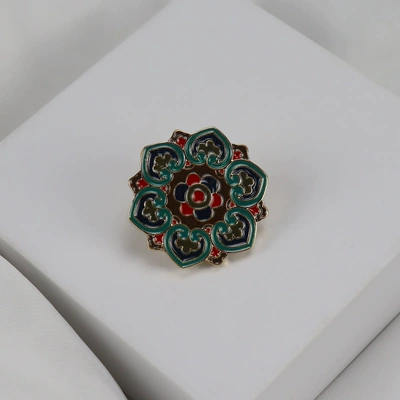 Dunhuang Buddhist Elements Handmade Enamel Oil Dropping Brooch Corsage Clothing Accessories suit Dress Retro Retro Style (Yaxa sancaqları) - 1