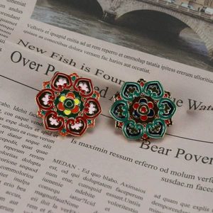 Dunhuang Buddhist Elements Handmade Enamel Oil Dropping Brooch Corsage Clothing Accessories suit Dress Retro Retro Style
