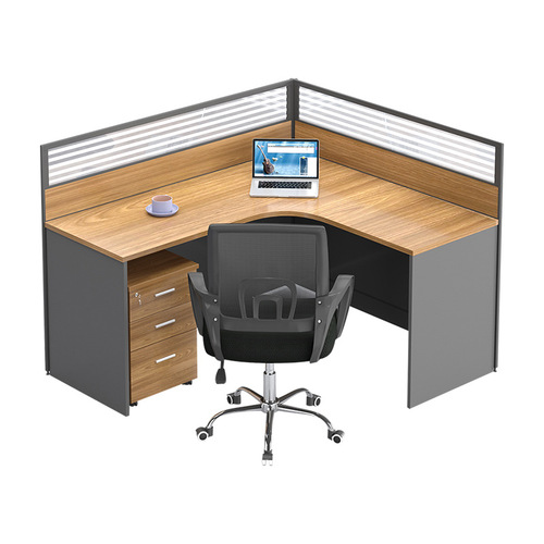 Office corner computer desk and chair combination simple four-person screen workstation partition table L-shaped staff desk