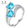 Accessory, zirconium, fashionable cute ring with stone, European style, suitable for import, wholesale