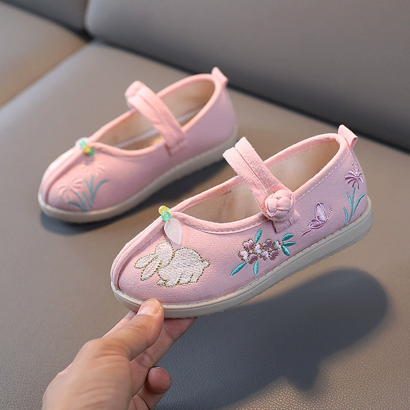 Обувь Hanfu, детская обувь с вышивкой для девочек, Женский старинный костюм, знаменитые ханьские туфли, обувь принцессы в китайском стиле, старинная Пекинская Тканевая обувь