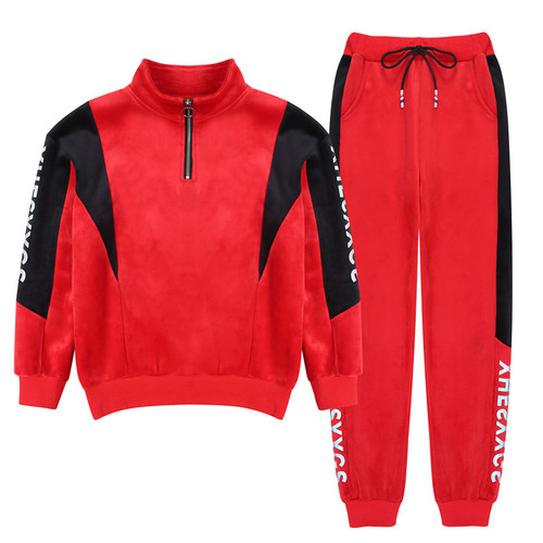 2020 autumn and winter velvet thickening new square dance clothing ghost dance casual suit loose sports suit