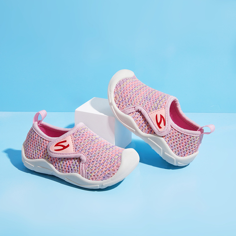 Hobibear Kidsren's Shoes Summer Girls Baby Soft Bottom Kidsren's Double-Layer Mesh Breathable Boys' Toe-Cap Shoes Dropshipping