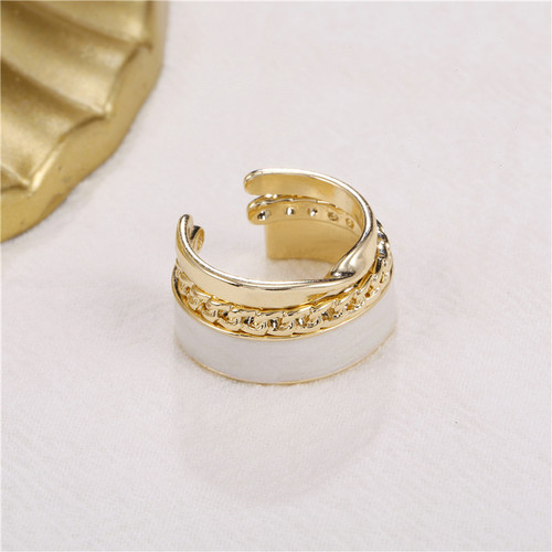 Korean version of three sets of combination drip rings for women ins European and American high-end light luxury temperament gold open ring
