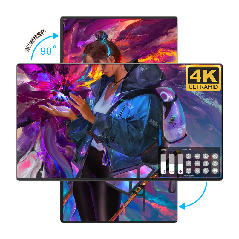 15.6inch 4K Gravity Sensing Rotating Narrow Edge Touch Ocd Portable Display Supports Mac Android Touch