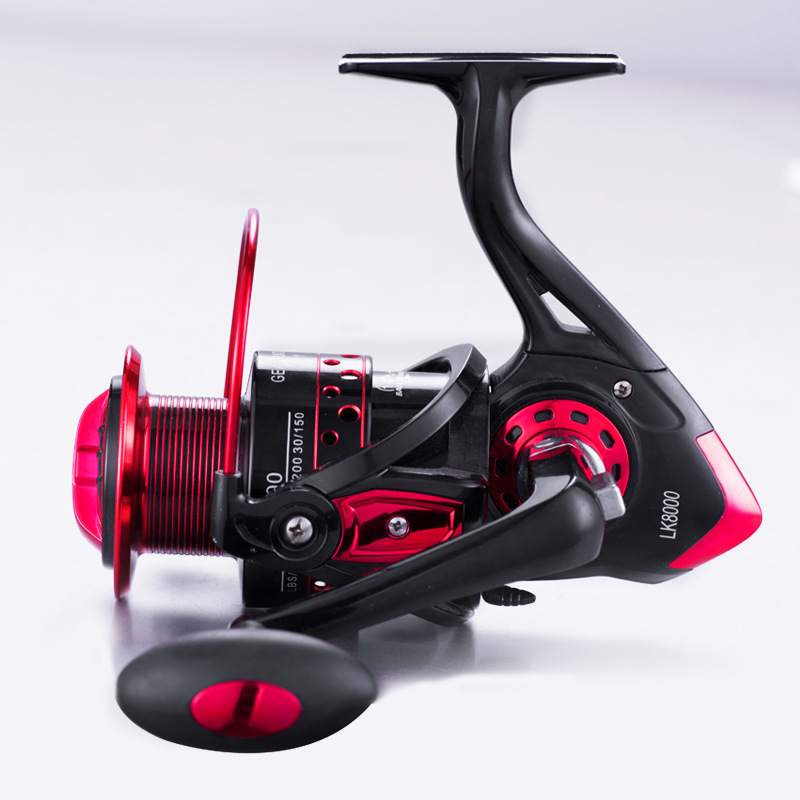 Oro tiburón rey rueda de pesca rueda giratoria todo el alambre de metal taza LK8000-9000 serie al por mayor