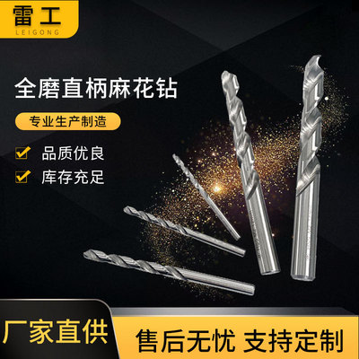 雷工牌M2全磨制直鑽不鏽鋼直鑽工業級鑽頭金屬開孔直柄麻花鑽批發