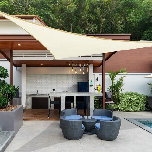 Cross-border hot selling courtyard garden waterproof shade sail right angle triangle awning anti-UV swimming pool canopy