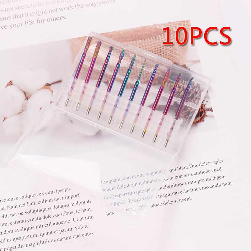 Fábrica transfronteriza rusa manicura herramientas colorido diamante molienda piel muerta uñas pulido cabeza traje molienda en stock