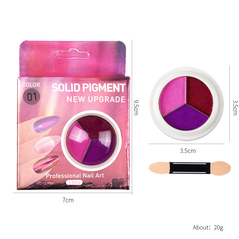 Nuevo clavo transfronterizo de tres colores polvo de espejo mágico sólido japonés polvo súper brillante · Polvo de oro de titanio de harina de espejo de uñas