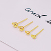 Preservation S925 Silver Needle Doudou Earrings with Hanging Circle White K color ear needle spherical earston needle accessories DIY earrings accessories