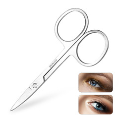 廠家供應 鏡光不鏽鋼眉毛剪修眉毛剪刀美妝工具鼻毛剪尖頭美容剪