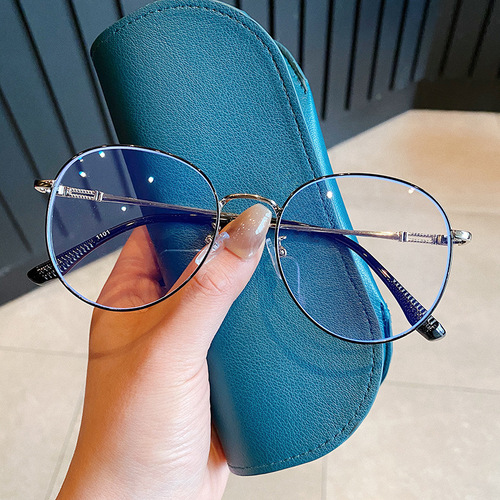 New metal gold wire edge glasses frame for women with degree myopia glasses Internet celebrity plain decorative flat eye frame for men