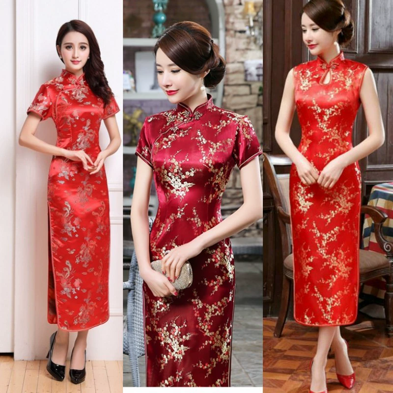 Церемониальное платье для торжественной церемонии открытия, праздничного показа мод, длинное платье-ципао 2024, платье с короткими рукавами для выступлений и приемов в отеле, ципао