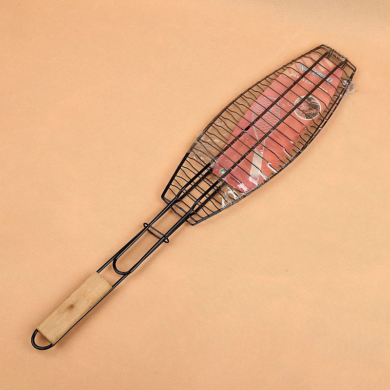 Parrilla de Malla para Pescado de Hierro Cromado, Portátil y Desmontable, para Barbacoa al Aire Libre image 3
