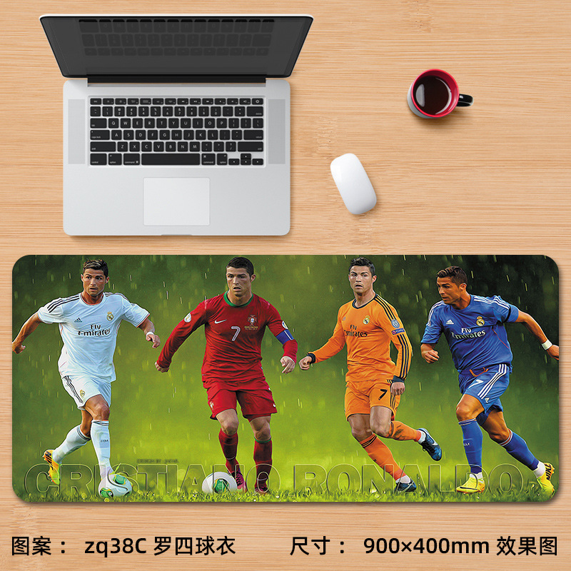 Alfombrilla de ratón nueva de Cristiano Ronaldo, extra grande, de fútbol, Messi, Bayern, La Liga, para juegos, e-sports, con reposamuñecas, para escritorio de computadora