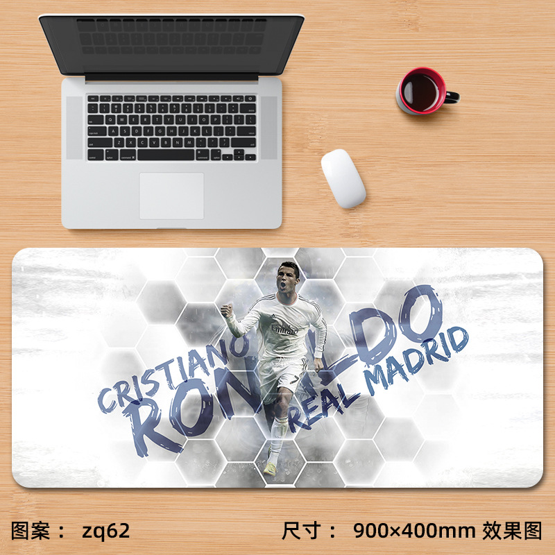 Alfombrilla de ratón nueva de Cristiano Ronaldo, extra grande, de fútbol, Messi, Bayern, La Liga, para juegos, e-sports, con reposamuñecas, para escritorio de computadora