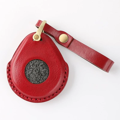 Street Harley cowhide retro key — Car key bag - wine-red-hollow
