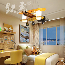 儿童房灯具 男孩女孩卧室吊灯 简约可爱卡通飞机卧室灯具 飞机灯