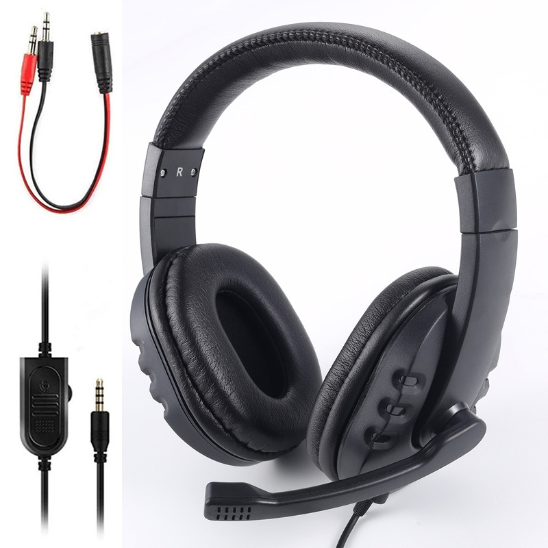 Cross-border headset PS4 headset headset eating chicken Internet cafe headset 3.5mm subwoofer mobile phone computer game headset