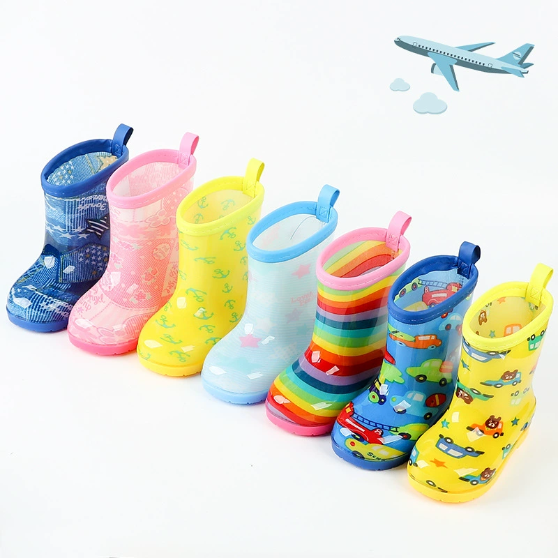 Нога для погони за звездами, Мультяшные модные детские резиновые сапоги в Корейском стиле из маленькой цветочной ткани, детские резиновые сапоги, съемный экспорт хлопка в наличии