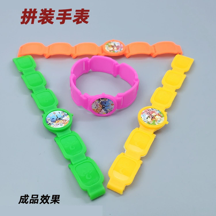 Детские маленькие игрушечные собранные часы с наклейками самостоятельно устанавливаемые DIY яйцо игрушка маленький подарок Забавный приз оптом
