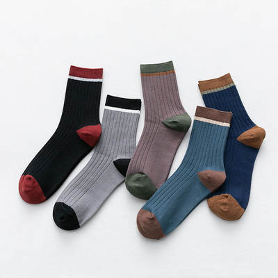 2023 autumn men's socks new color matching cotton socks breathable socks anti-friction men's sports socks wholesale