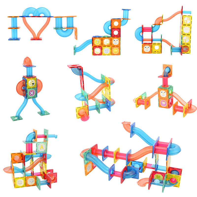 Ventana de color tubería pieza magnética bloque de construcción pieza suelta juguetes educativos para niños 118pcs caja de color transfronteriza paquete juguetes magnéticos