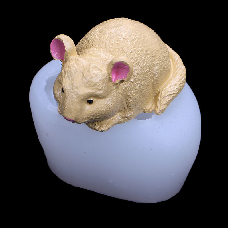 Pequeño ratón jalea pudín de silicona molde tridimensional leche jalea chocolate rata año mousse pastel molde en stock