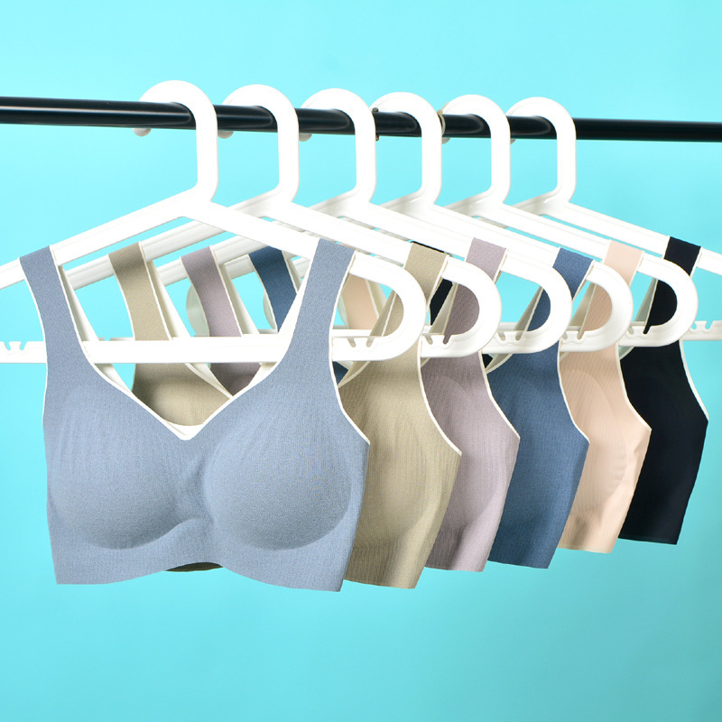 Spring and Summer New Color-Blocked Sports Bra, Seamless Underwear, No Rims, Yoga Sleep Bra, One-Piece Vest, Push-Up
