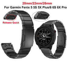 适用于Garmin佳明fenix6智能运动手表fenix5x不锈钢免快拆表带