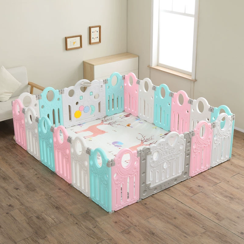 Детский игровой забор Детский складной забор Домашний коврик для ползания Комбинация защитного ограждения для малышей в помещении