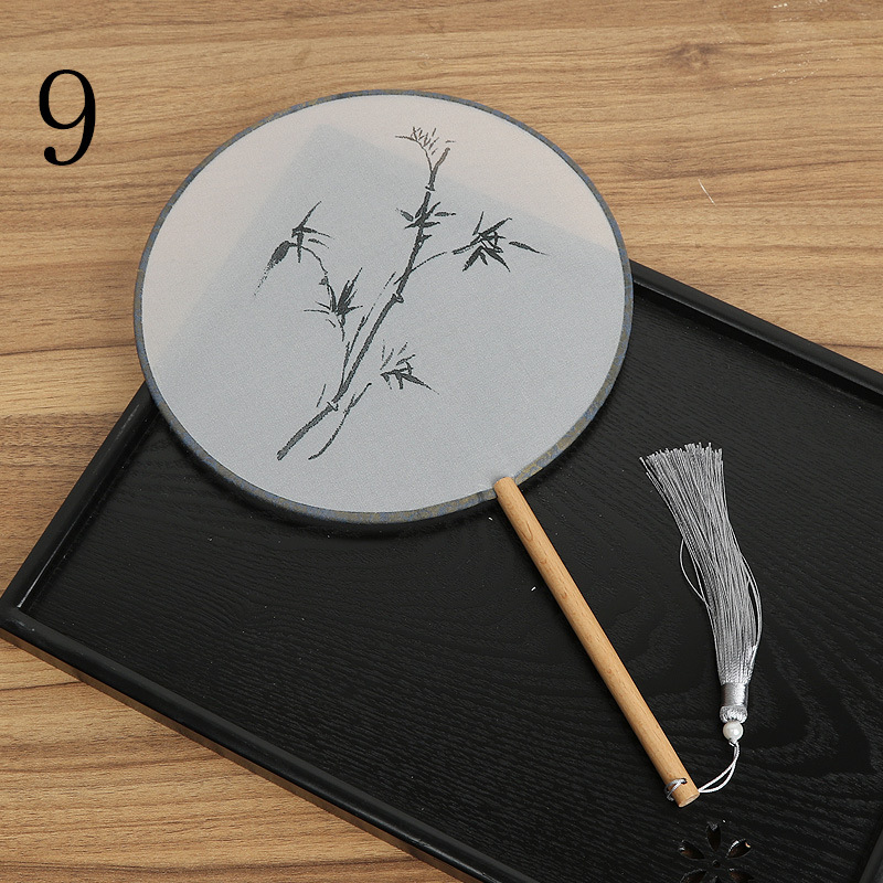 Ventilador redondo translúcido Ventilador de baile de estilo chino Ventilador de corte de traje antiguo clásico Ventilador redondo Hanfu de mujer Entrega de una pieza