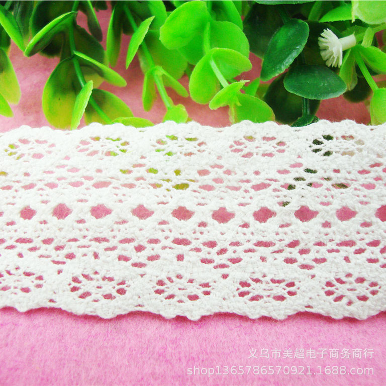 双边车轮5cm棉线机织花边涤棉手工裙摆袖口发饰发圈裤腿服饰手工