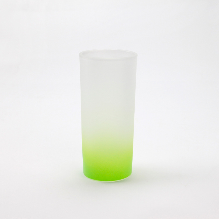 Transferencia térmica de vidrio transparente esmerilado de color de vidrio de fondo 10oz color gradiente de color taza de vidrio esmerilado