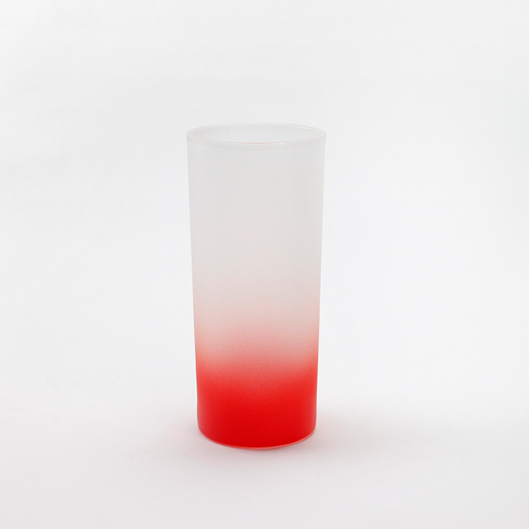 Transferencia térmica de vidrio transparente esmerilado de color de vidrio de fondo 10oz color gradiente de color taza de vidrio esmerilado