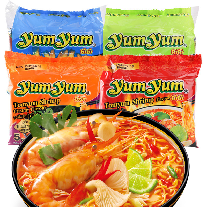 Thailand Imports Yangyang Brand Dongyingong Instant Noodles Yumyum Hot and Sour Shrimp Soup Instant Thai Ramen