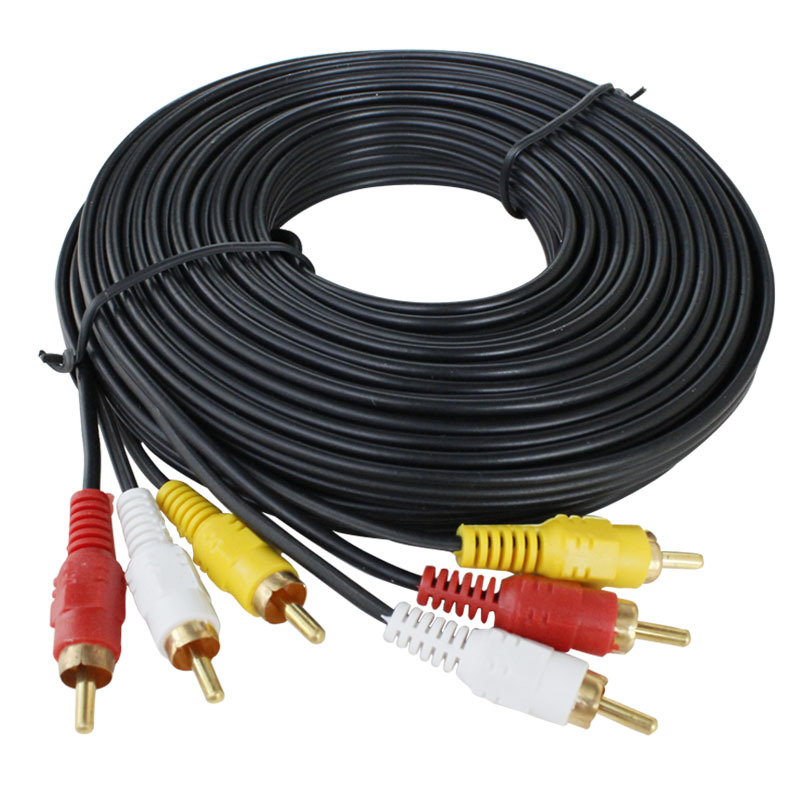 5米三对三莲花线音频AV线3对3全铜音视频连接线DVD机顶盒线全铜