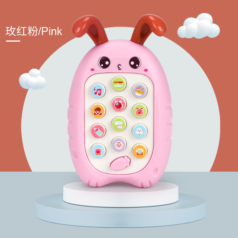 Bebé música para niños simulación de teléfono móvil cerebro-movimiento bebé puede morder juguetes para bebés 0-1-6 meses o más 2