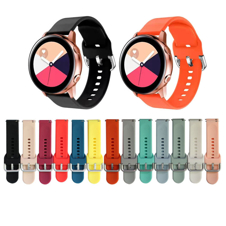 Para Samsung Galaxy reloj Active2 correa de silicona de color sólido 20/22mm correa universal en stock