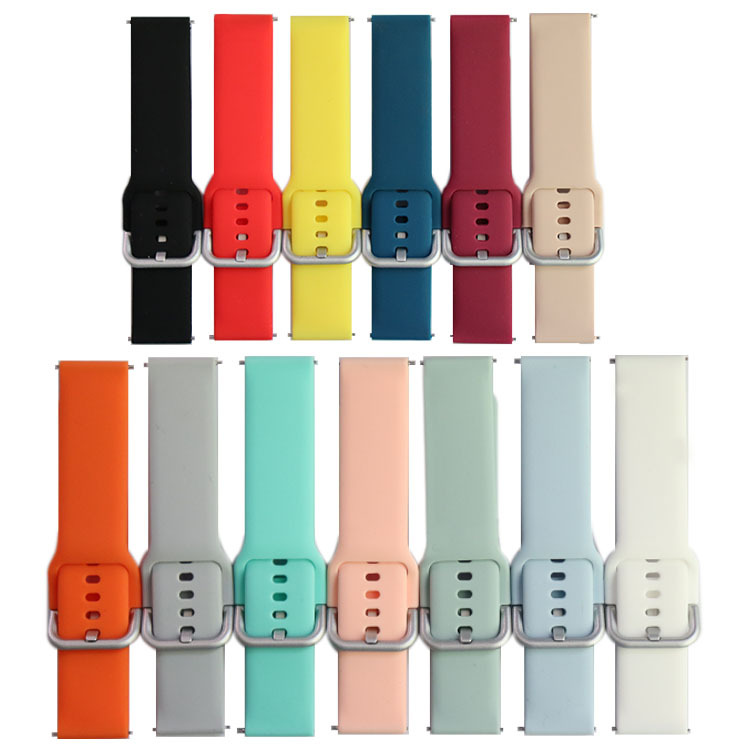 Para Samsung Galaxy reloj Active2 correa de silicona de color sólido 20/22mm correa universal en stock