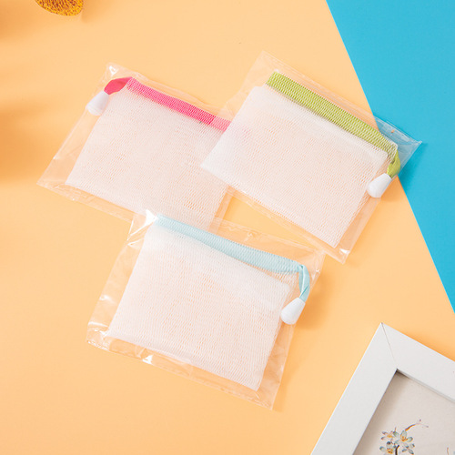 Handmade Bar Soap Double Layer Foaming Mesh Net Bar Soap Foaming Net Face Wash Soap Bag Double Thick Soap Mesh