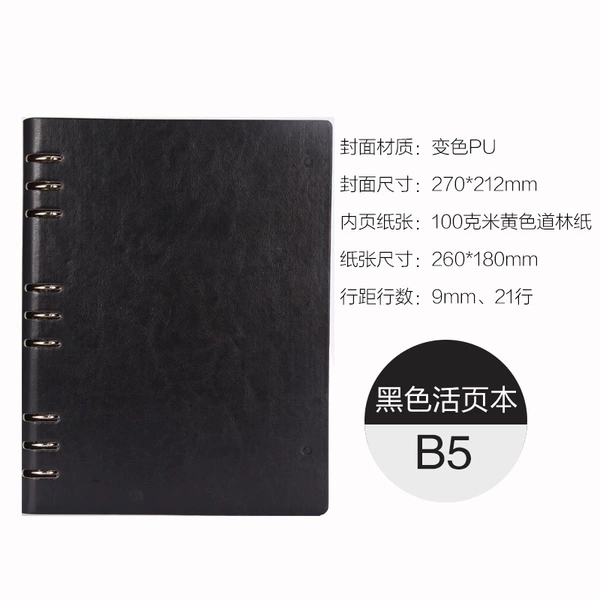 B5 hollow loose leaf-black (paper 80g)