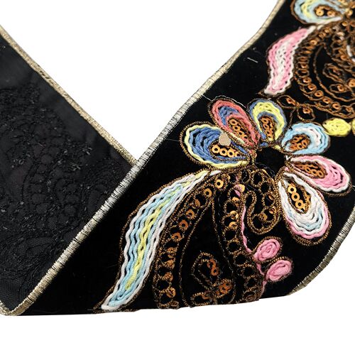New foreign trade lace with rose embroidery edge, special thread embroidered lace, cashew flower embroidery, shoe material accessories