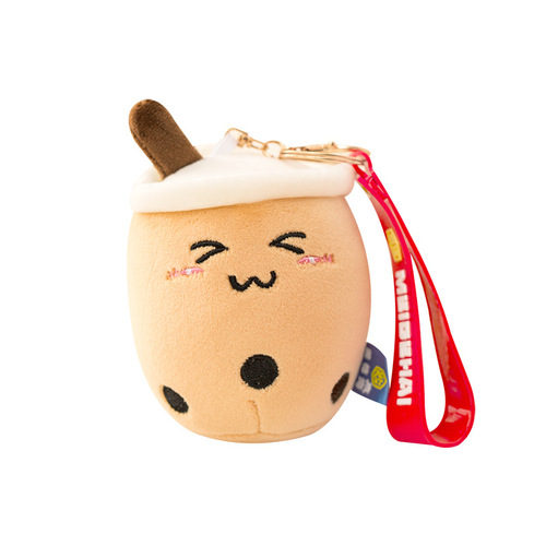Doll plush keychain pendant, milk tea cup, plush doll pendant, doll bag pendant, school bag pendant
