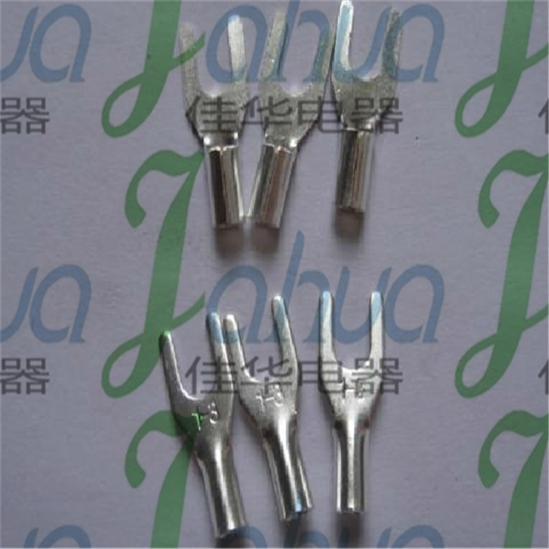 UT1-3 叉形裸端头 铜鼻子 冷压接线端子 紫铜