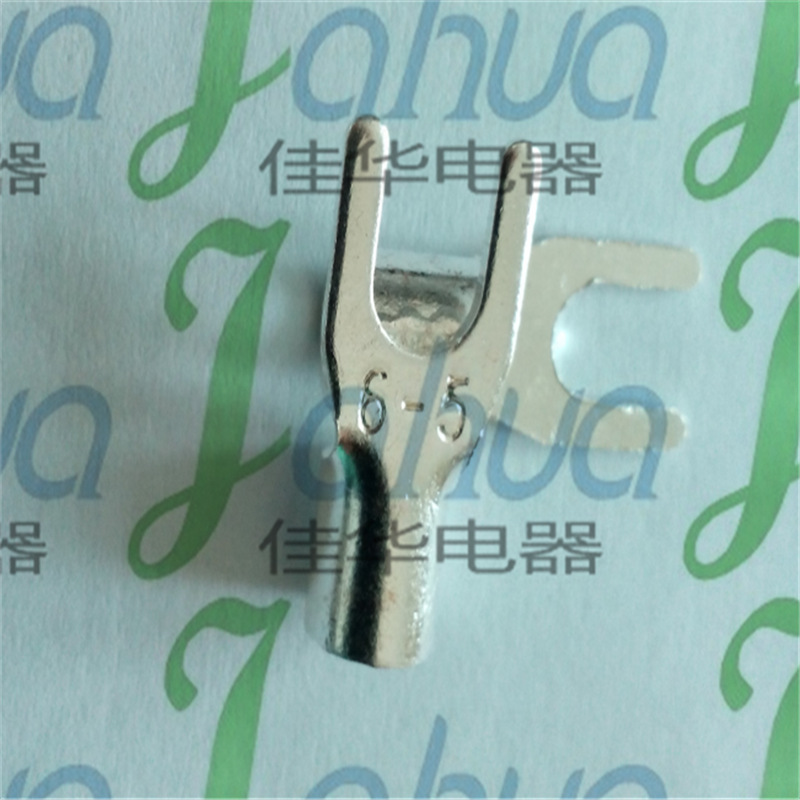 UT6-5 叉形裸端头 冷压接线端子 铜接头 黄铜