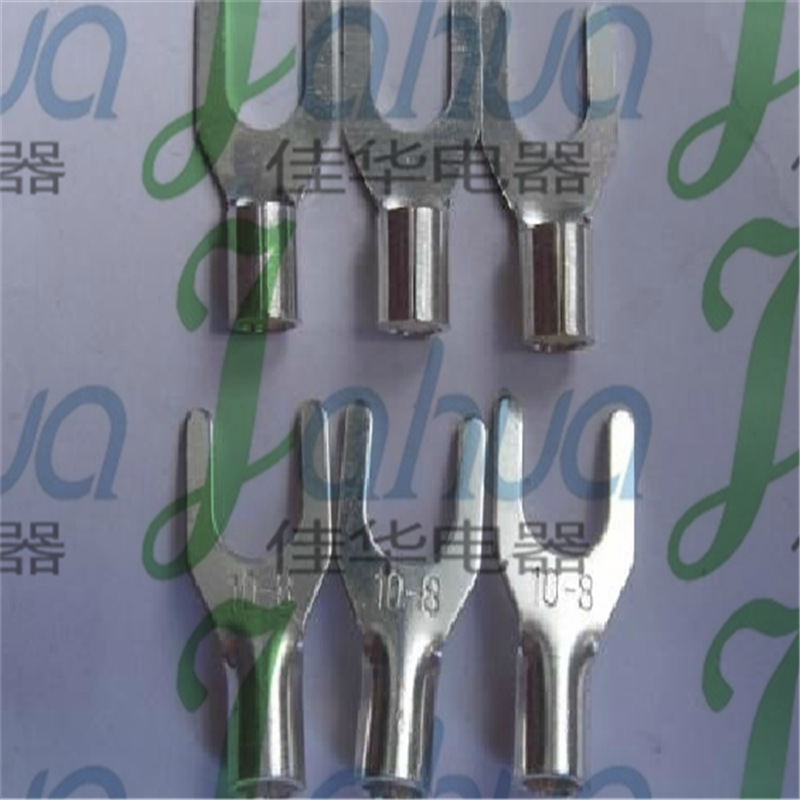 UT10-8 叉形裸端头 铜鼻子 冷压接线端子 黄铜