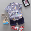 Sleeves for boys, set, cartoon pony, shirt, T-shirt, 0-4 years, with short sleeve, 2 pieces, 1 pieces